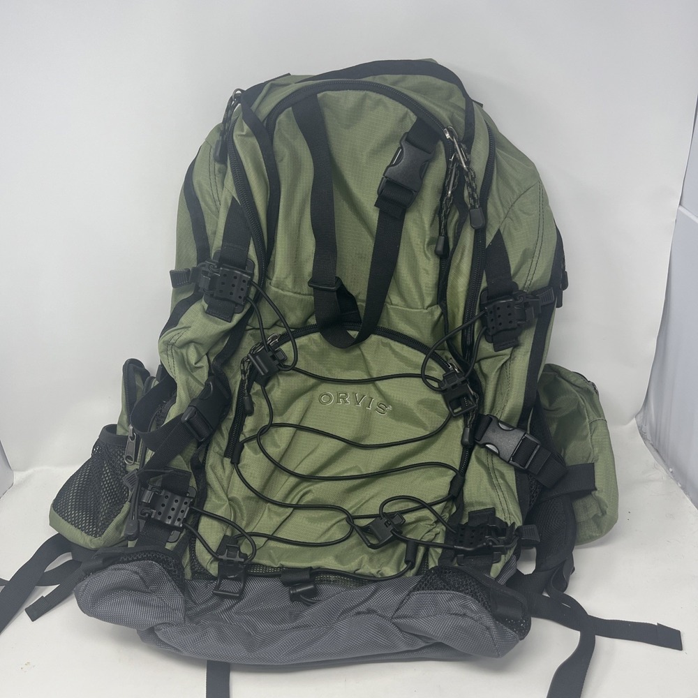 Orvis Fly Fishing Backpack Olive Drab Hiking Rod Bag Water-Resistant